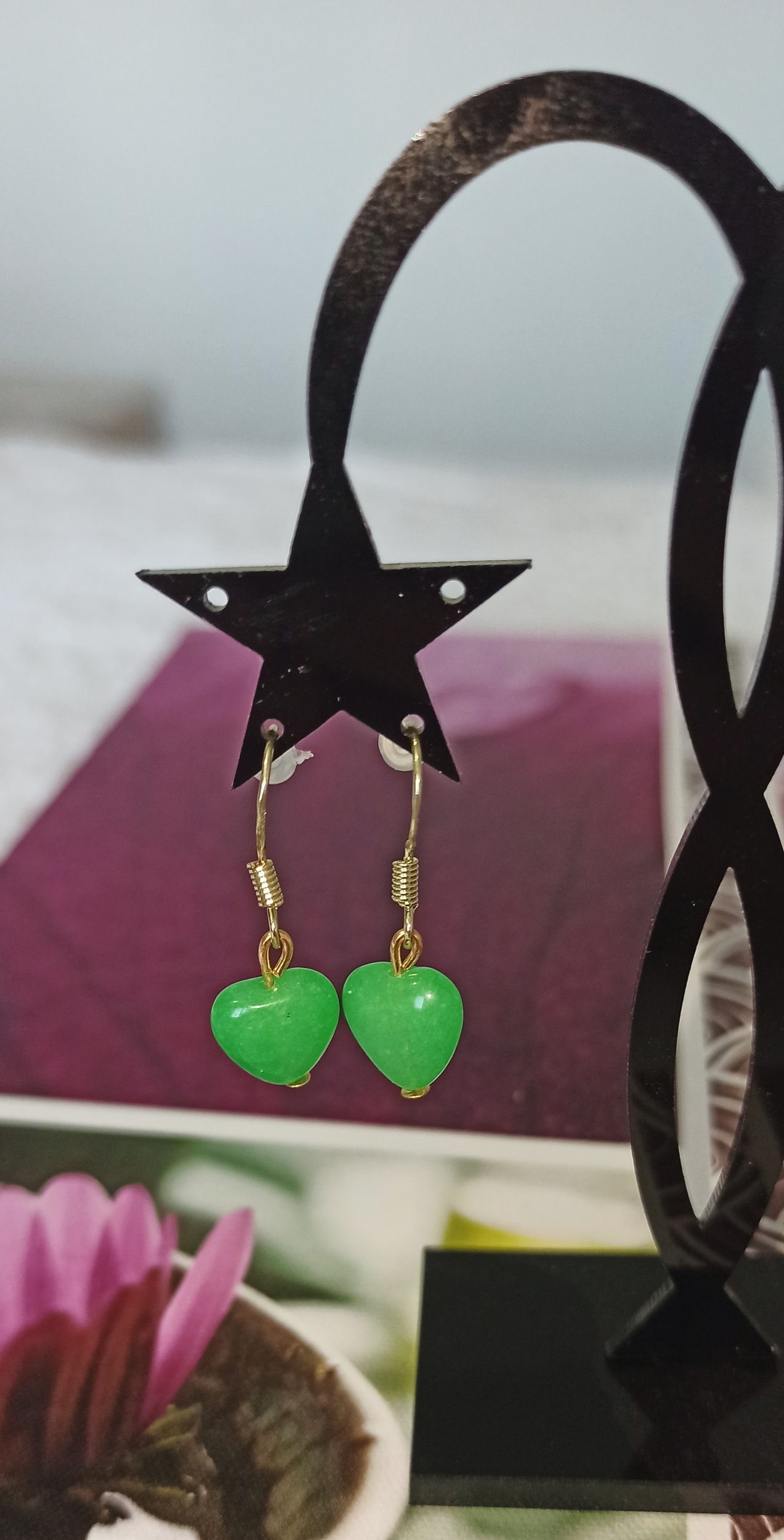 Boucles d\'oreilles Cœur de Jade