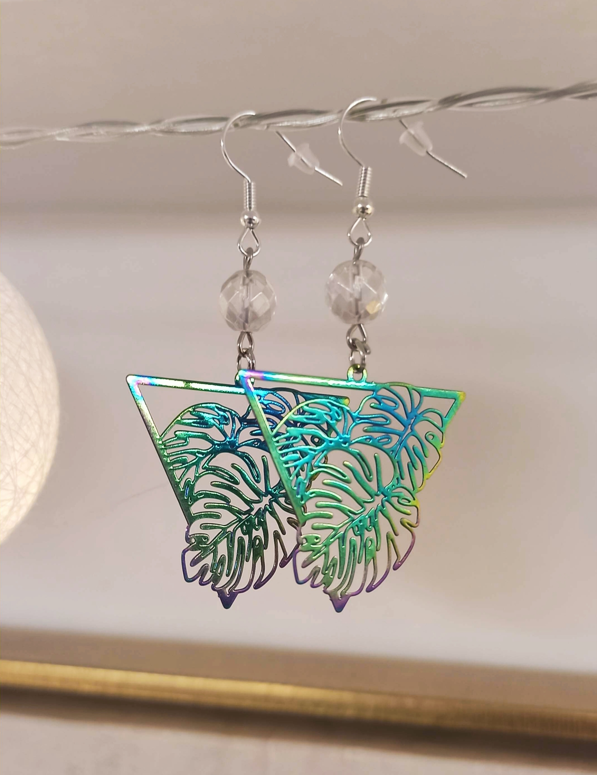 Boucles d\'oreilles Feuilles Monstera