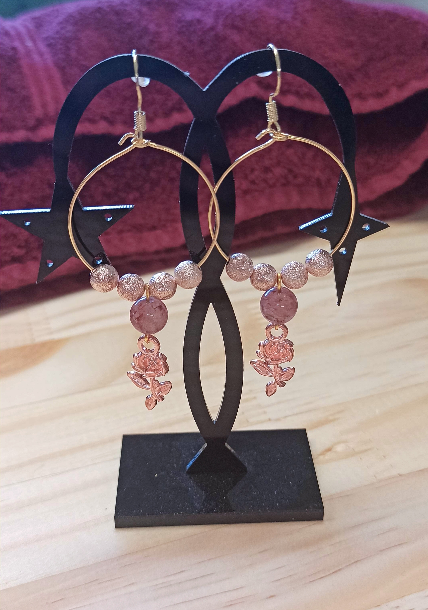 Boucles d\'oreilles Ma rose