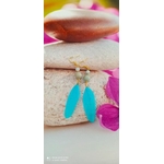 Boucles doreilles plumes bleu et amazonite - Copie
