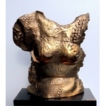 7-a- Ferrando Feminité Bronze poli  Vue de face 45 x 30 x 15 sur marbre noir 37 x 16 x 2,5 - 13,5kg- -