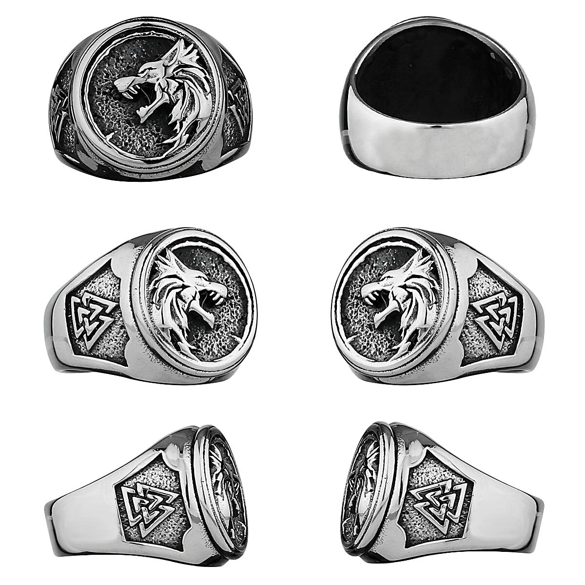 Bague-Viking-Valknut-Rune-loup-Geri-et-Freki-pour-hommes-personnalit-la-mode-316L-acier-inoxydable