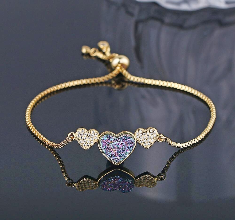 ShinyGem-Bracelets-en-forme-de-c-ur-Druzy-pour-femmes-breloques-en-pierre-naturelle-en-cristal