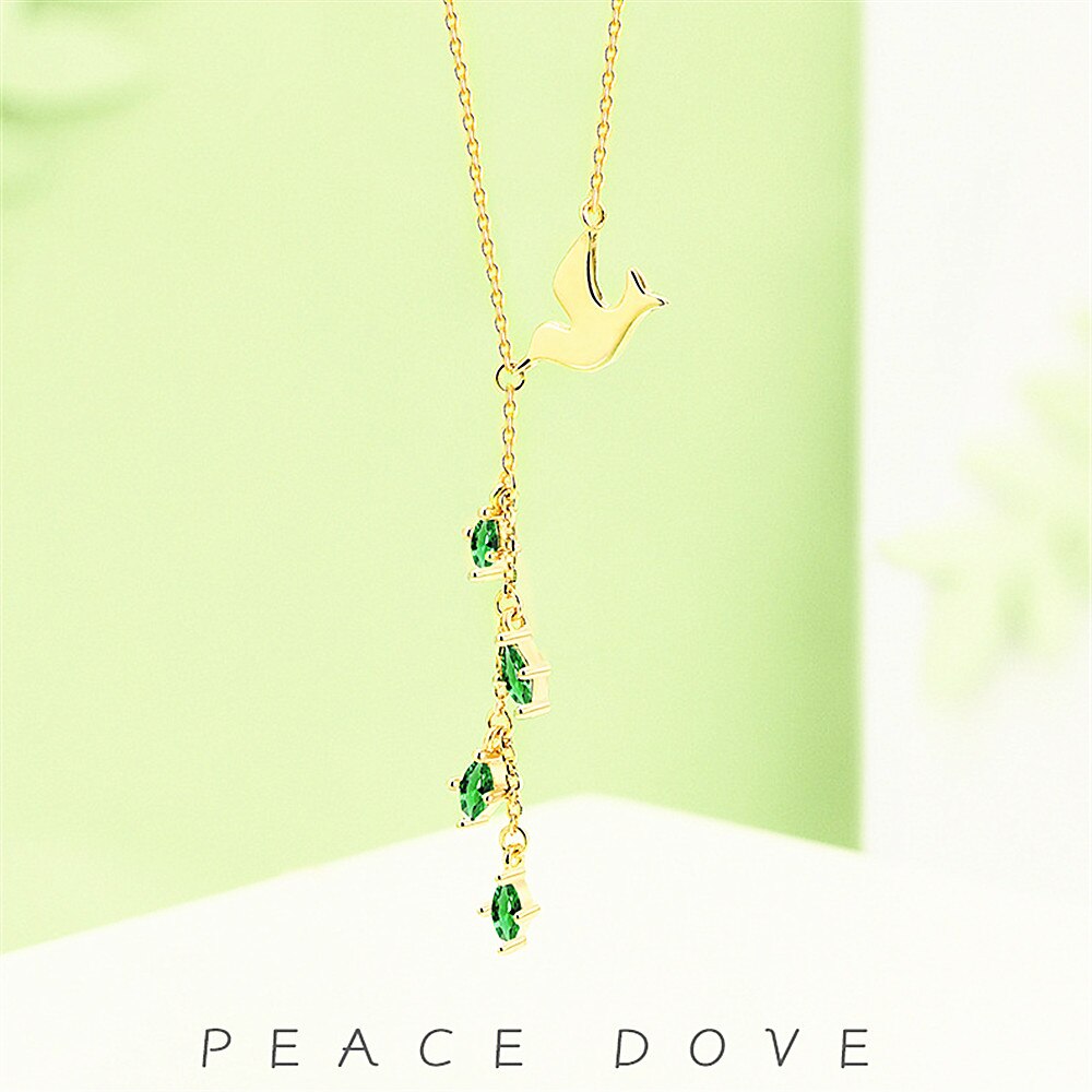 Collier-en-Zircon-vert-pour-femmes-pendentif-colombe-de-la-paix-longue-cha-ne-breloque-cadeau