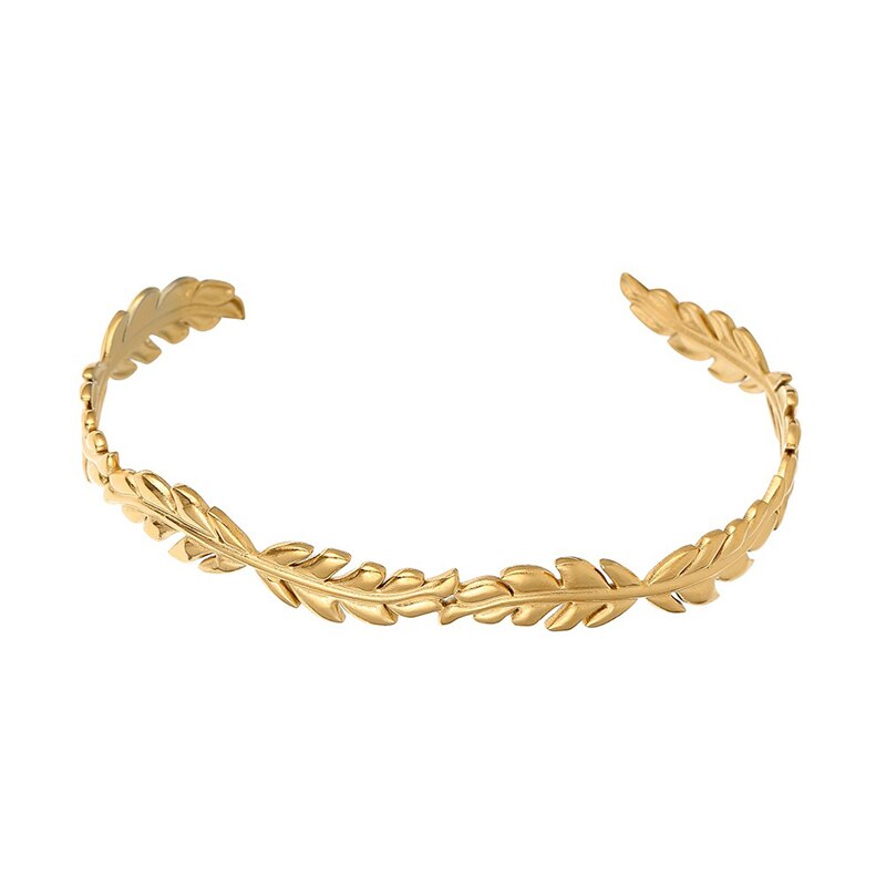 DIEYURO-bracelets-en-acier-inoxydable-pour-femmes-bijoux-la-mode-feuille-Vintage-manchette-r-glable-bijoux