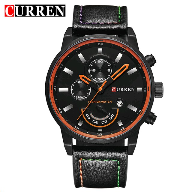 CURREN-montre-Quartz-pour-hommes-Top-marque-de-mode-bracelet-en-cuir-de-luxe-tanche-d
