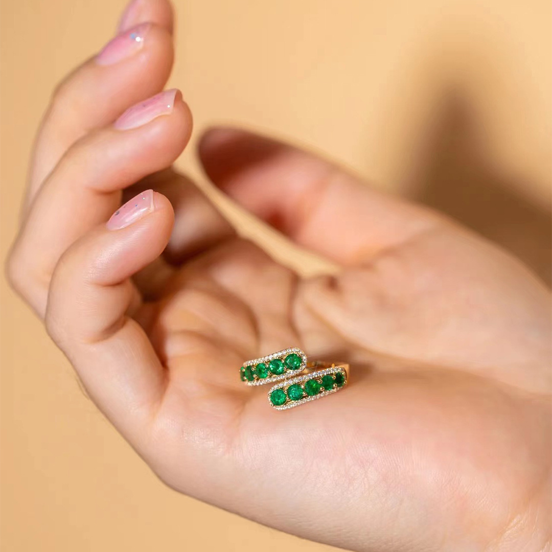 6 Pièce Bague Femme Bague Or 14 Carats Femme Avec Zircone