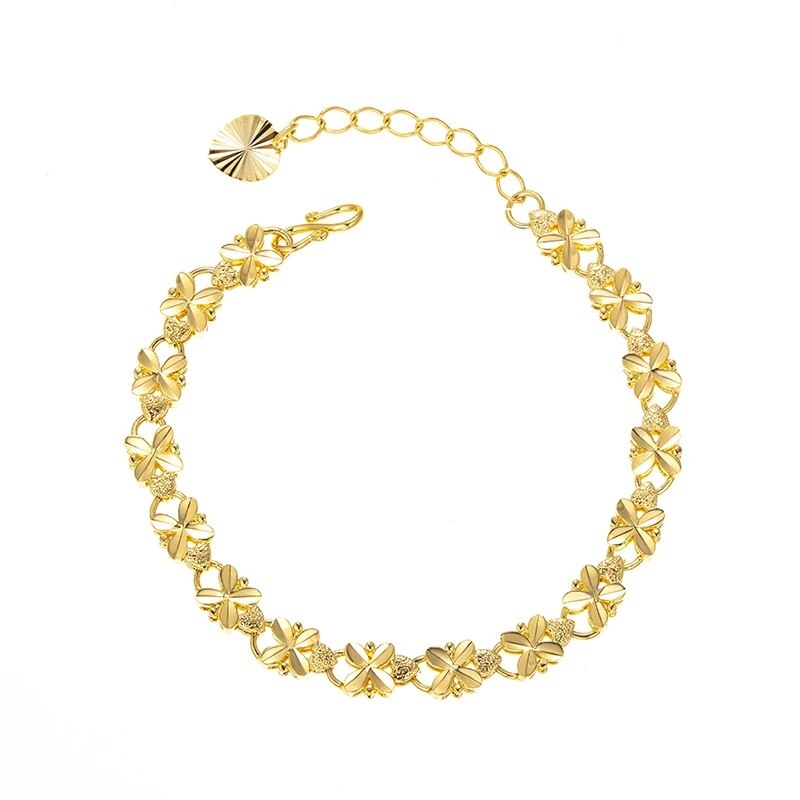 Bracelet-porte-bonheur-couleur-or-24K-6mm-bracelet-tr-fle-quatre-feuilles-adapt-aux-cadeaux-de