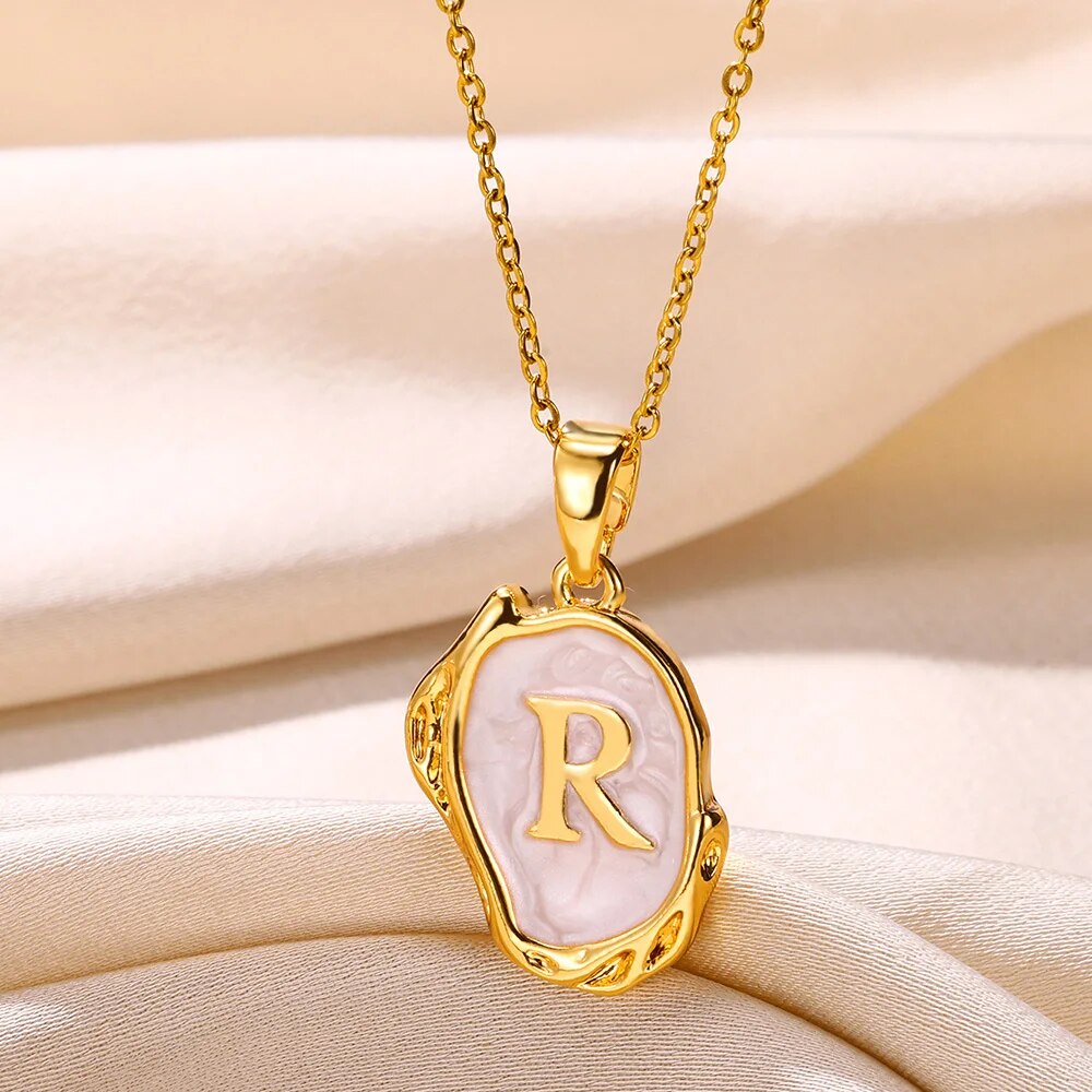 Collier tendance - Collier homme et femme, initiales de l\'alphabet de A-Z.