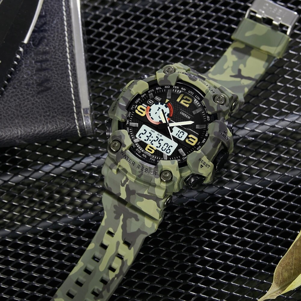 Montre-num-rique-Quartz-pour-homme-montre-bracelet-de-Sport-vert-militaire-tanche-Led-cadeau