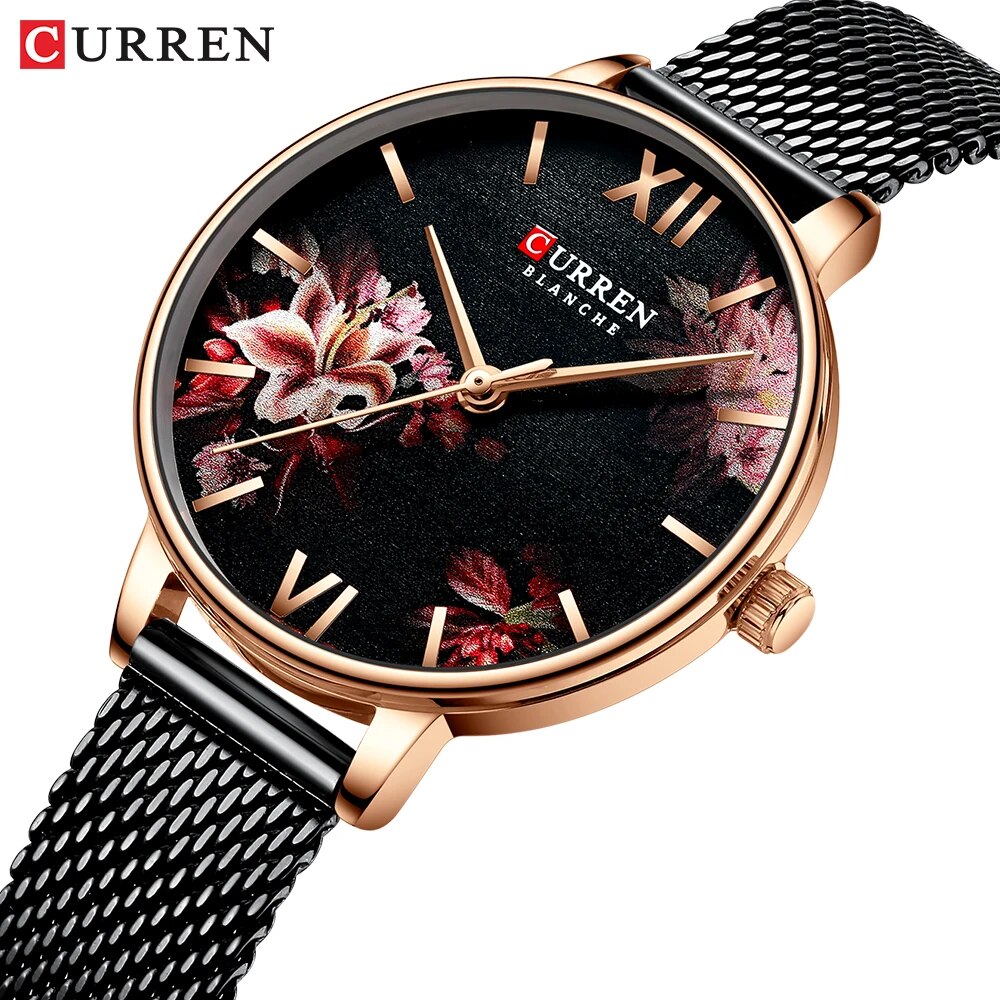 CURREN-montre-bracelet-quartz-pour-femmes-cadran-de-luxe-tanche-Ultra-mince-bracelet-en-acier-inoxydable