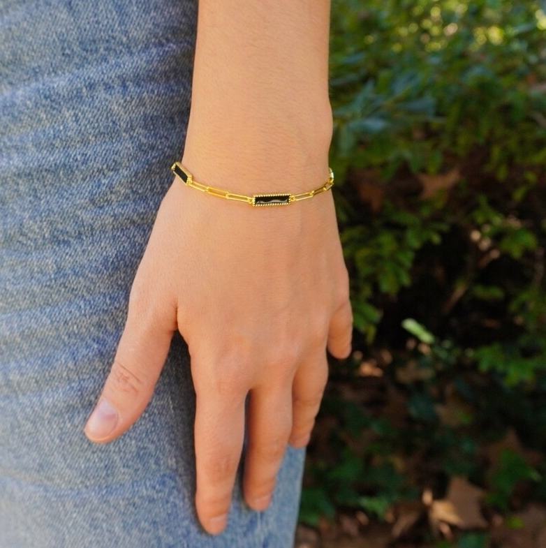 Promotion bracelet femme - Bracelet plaqué Or 14 carats, pierre zircon cubique.