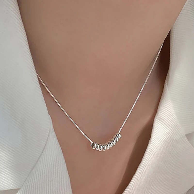 Collier minimaliste, en argent 925/1000, pour femme.