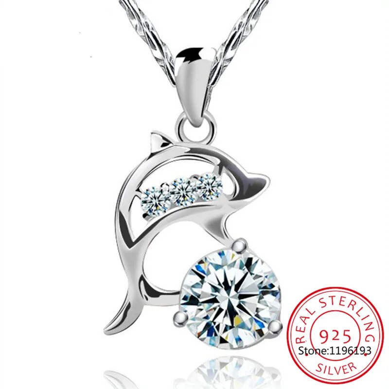 Collier-Double-Dauphins-Connect-s-en-Argent-Sterling-925-pour-Femme-Bijou-Fin-Brcorporelle-Zcomprend-On