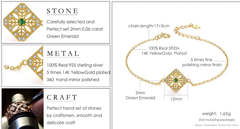 LAMOON-Bracelet-en-argent-Sterling-925-pour-femme-pierre-pr-cieuse-meraude-plaqu-or-14K-bijoux
