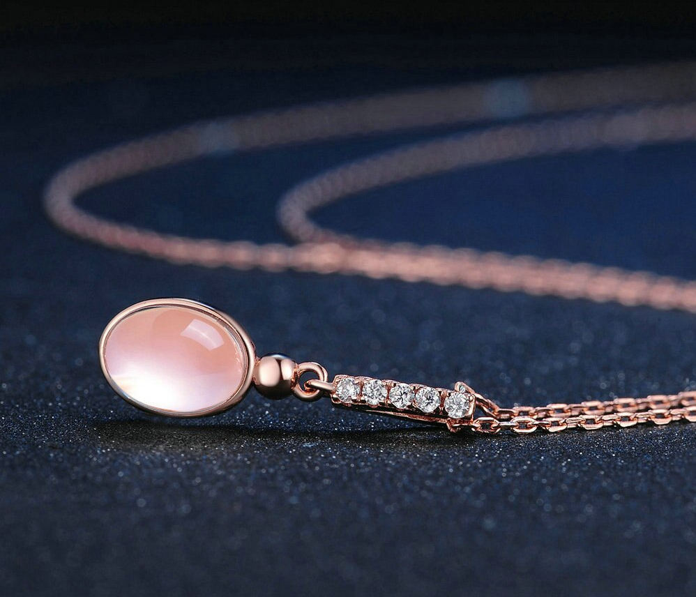 LAMOON-collier-en-argent-Sterling-925-avec-pendentif-ovale-en-Quartz-Rose-bijou-fin-plaqu-or