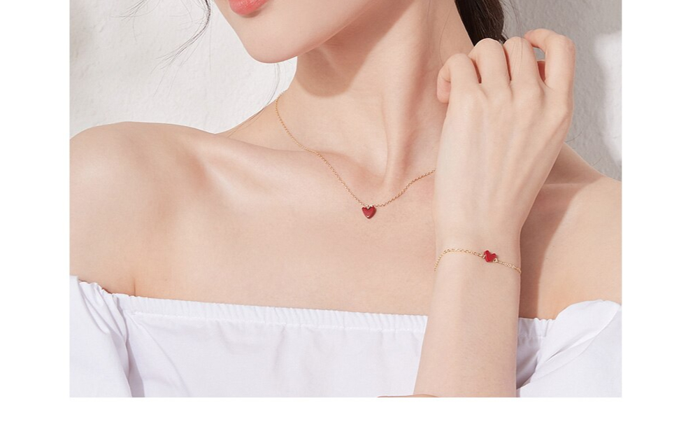 LAMOON-925-Bracelet-en-argent-Sterling-pour-les-femmes-petit-coeur-rouge-corail-synth-tique-14K