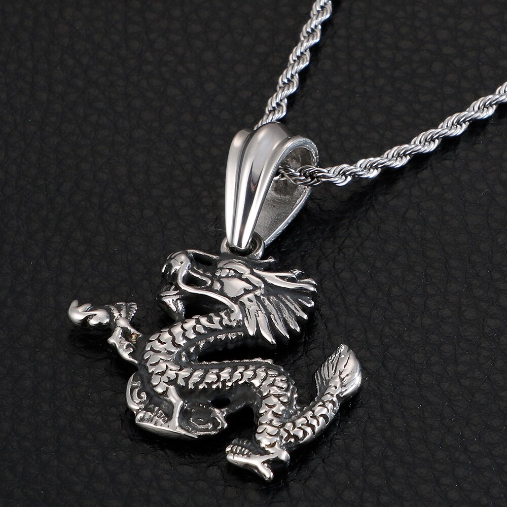 Collier-Vintage-avec-pendentif-Dragon-pour-hommes-en-acier-inoxydable-bijou-Punk-Rock-gothique-Design-Unique