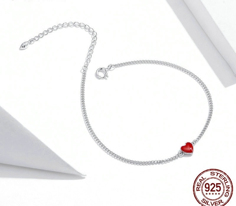 Bamoer-Bracelet-en-argent-Sterling-925-authentique-pour-femmes-Simple-minimaliste-rouge-en-forme-de-c