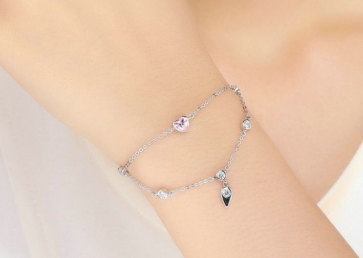 BAMOER-bracelet-Double-paisseur-en-argent-Sterling-925-pour-femme-bijou-romantique-en-forme-de-c