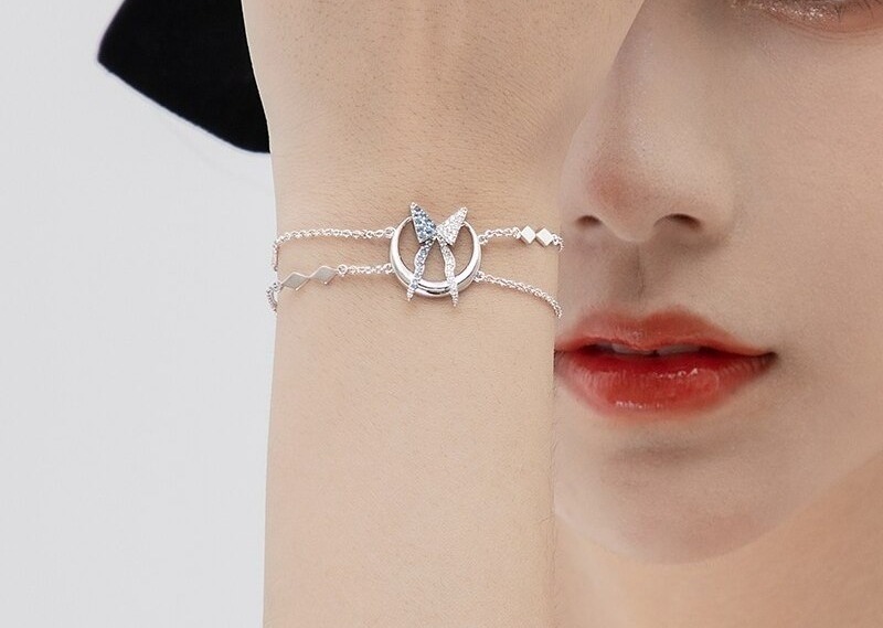 Thaya-Bracelet-en-Zircon-blanc-pour-femme-bijou-de-f-te-l-gant-Double-cha-ne