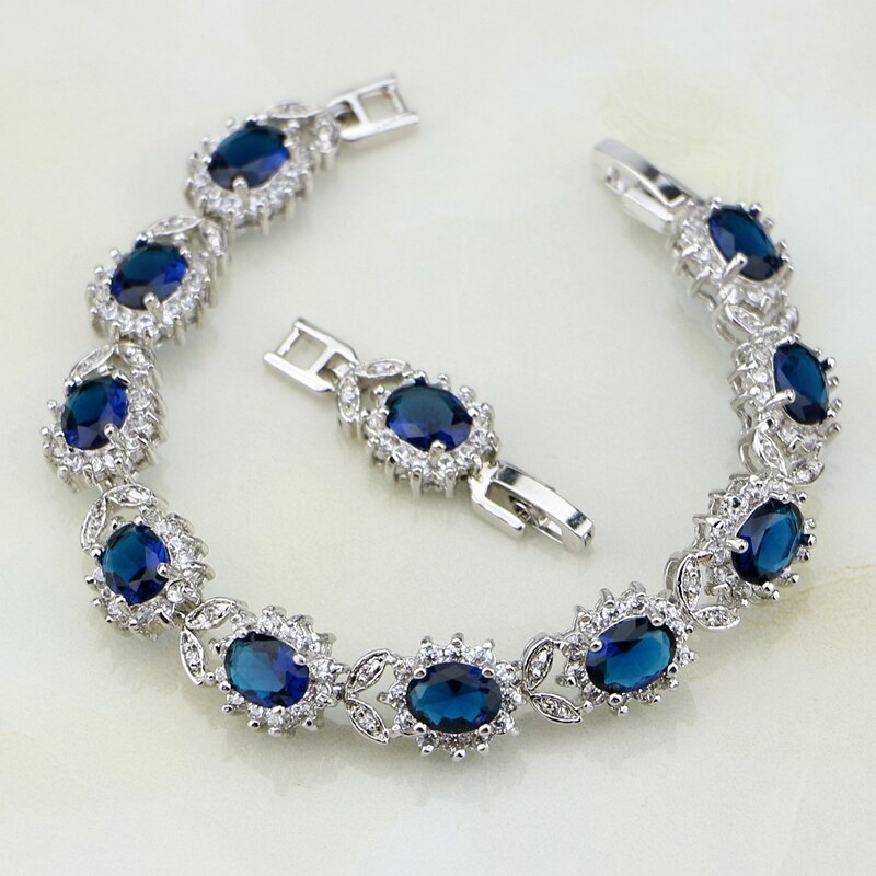 Bracelets-n-ud-papillon-en-argent-Sterling-925-cha-ne-et-lien-en-zircon-cubique-bleu