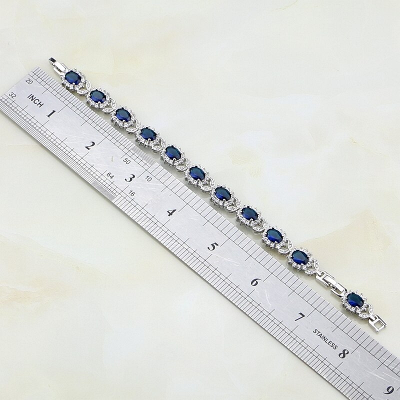 Bracelets-n-ud-papillon-en-argent-Sterling-925-cha-ne-et-lien-en-zircon-cubique-bleu