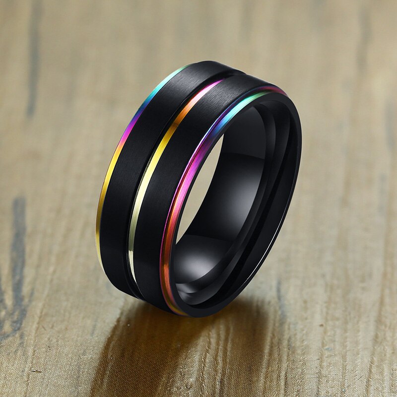 Meeguet-bague-arc-en-ciel-pour-hommes-bague-en-acier-inoxydable-Gay-lesbienne-bague-de-mariage