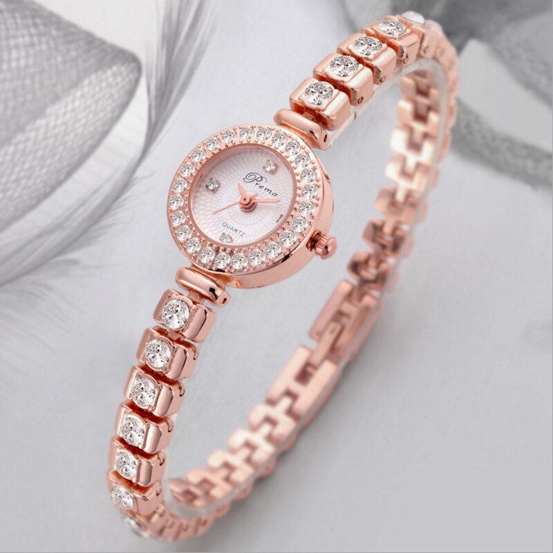 PREMA-montre-Bracelet-de-luxe-pour-femmes-avec-strass-Quartz-petit-cadran-en-acier-inoxydable-la