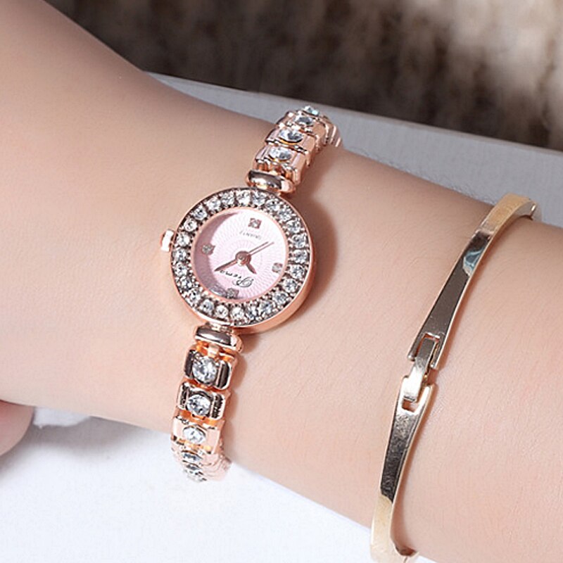 PREMA-montre-Bracelet-de-luxe-pour-femmes-avec-strass-Quartz-petit-cadran-en-acier-inoxydable-la