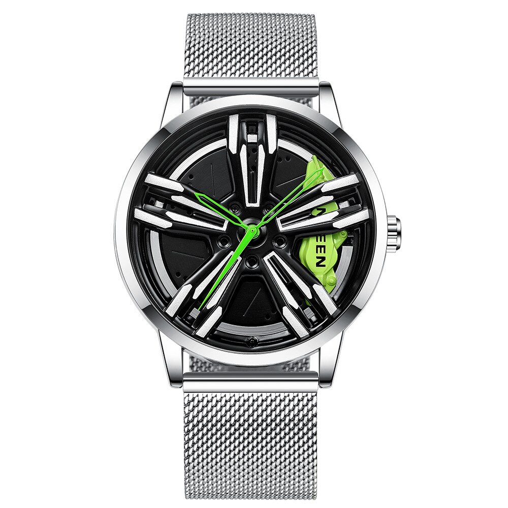 Montre-Quartz-pour-hommes-jante-Hub-marque-de-luxe-tendance-Cool-voiture-de-sport-en-acier