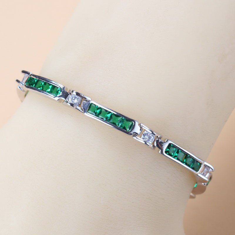 Bracelet-en-argent-925-bijoux-tendance-zircone-cubique-bleue-accessoires-de-mari-e-longueur-r-glable