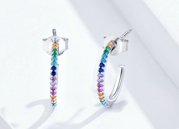 Bamoer-boucles-d-oreilles-pour-femmes-couleur-arc-en-ciel-demi-cercle-en-argent-Sterling-925