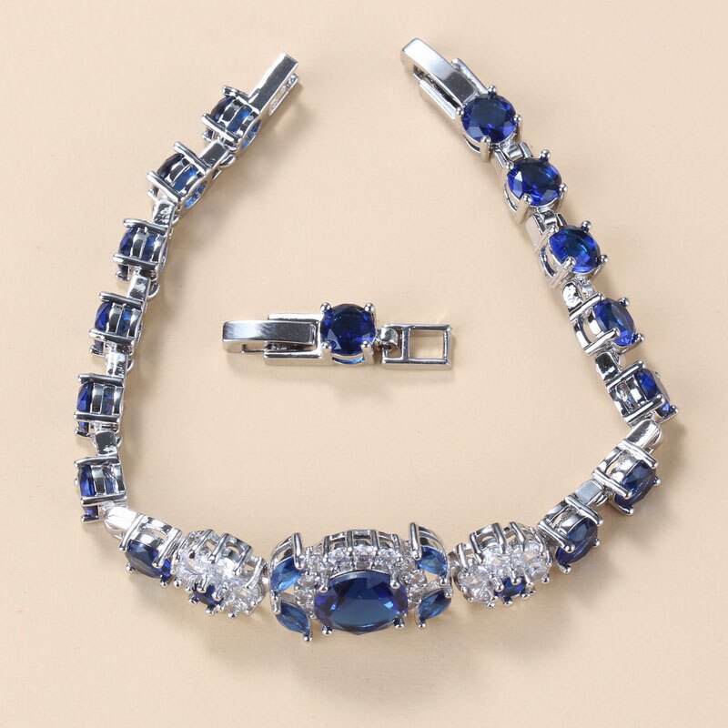 Bracelet-breloques-en-argent-Sterling-925-bleu-zircone-cubique-6-couleurs-bijoux-de-mariage-longueur-r