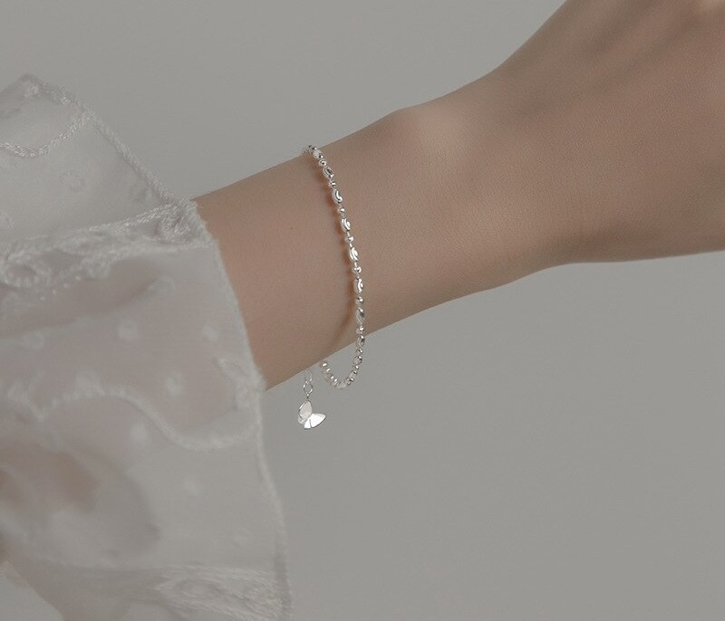Modian-Bracelet-breloques-Vintage-pour-femmes-Simple-en-argent-Sterling-100-v-ritable-bijoux-fins-925