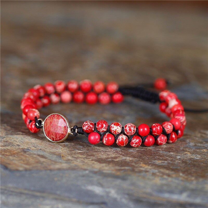 Bracelets-breloques-en-pierres-pr-cieuses-rouges-1-brin-tress-perl-fait-la-main-style-BOHO