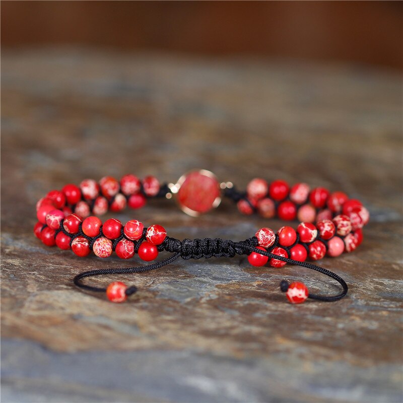 Bracelets-breloques-en-pierres-pr-cieuses-rouges-1-brin-tress-perl-fait-la-main-style-BOHO