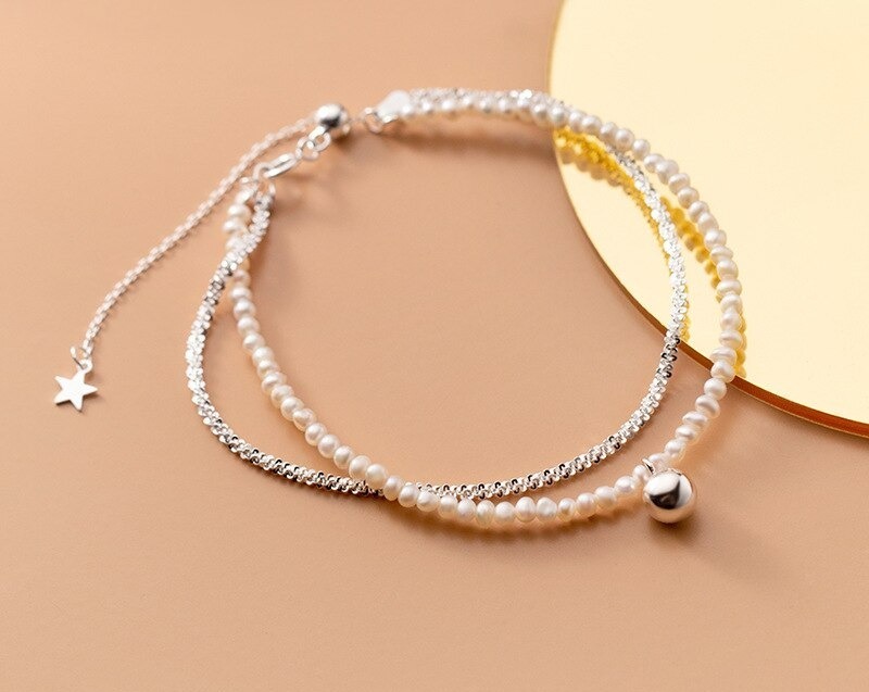 Modian-bracelet-Double-couche-en-argent-Sterling-100-pour-femme-bijoux-fins-avec-perles-naturelles-ajustable