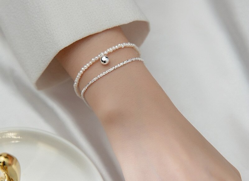 Modian-bracelet-Double-couche-en-argent-Sterling-100-pour-femme-bijoux-fins-avec-perles-naturelles-ajustable