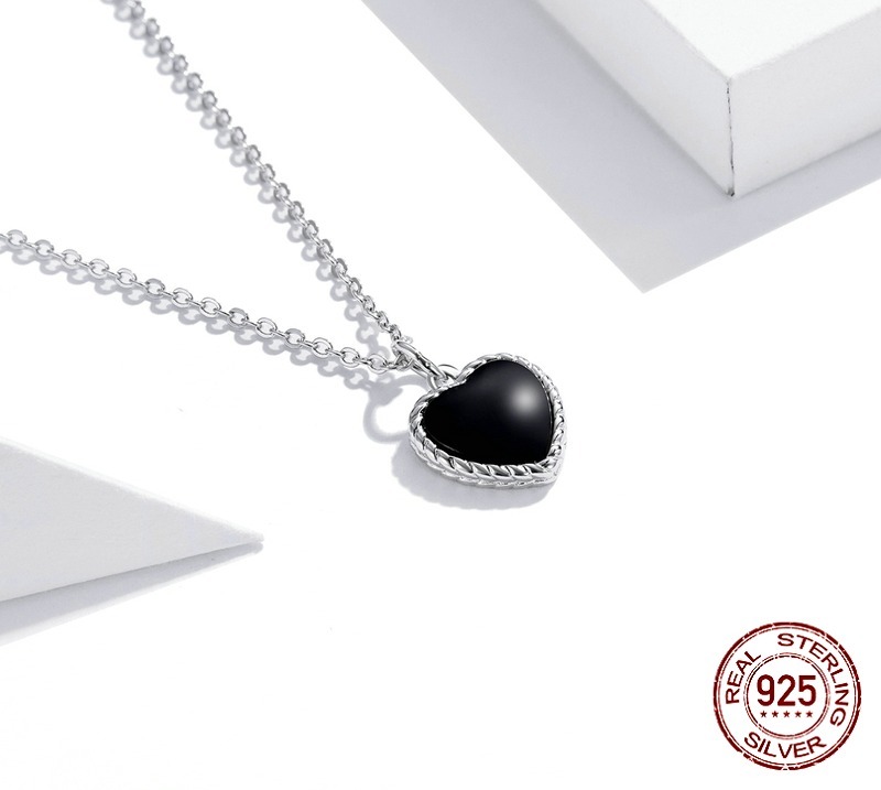 Bamoer-collier-en-argent-Sterling-925-v-ritable-pour-femmes-pendentif-c-ur-noir-amour-Vintage