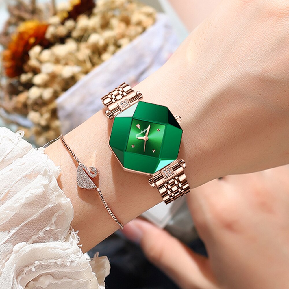 POEDAGAR-montre-de-luxe-Quartz-pour-femmes-en-diamant-vert-tanche-inoxydable-tache-mode-petite-amie