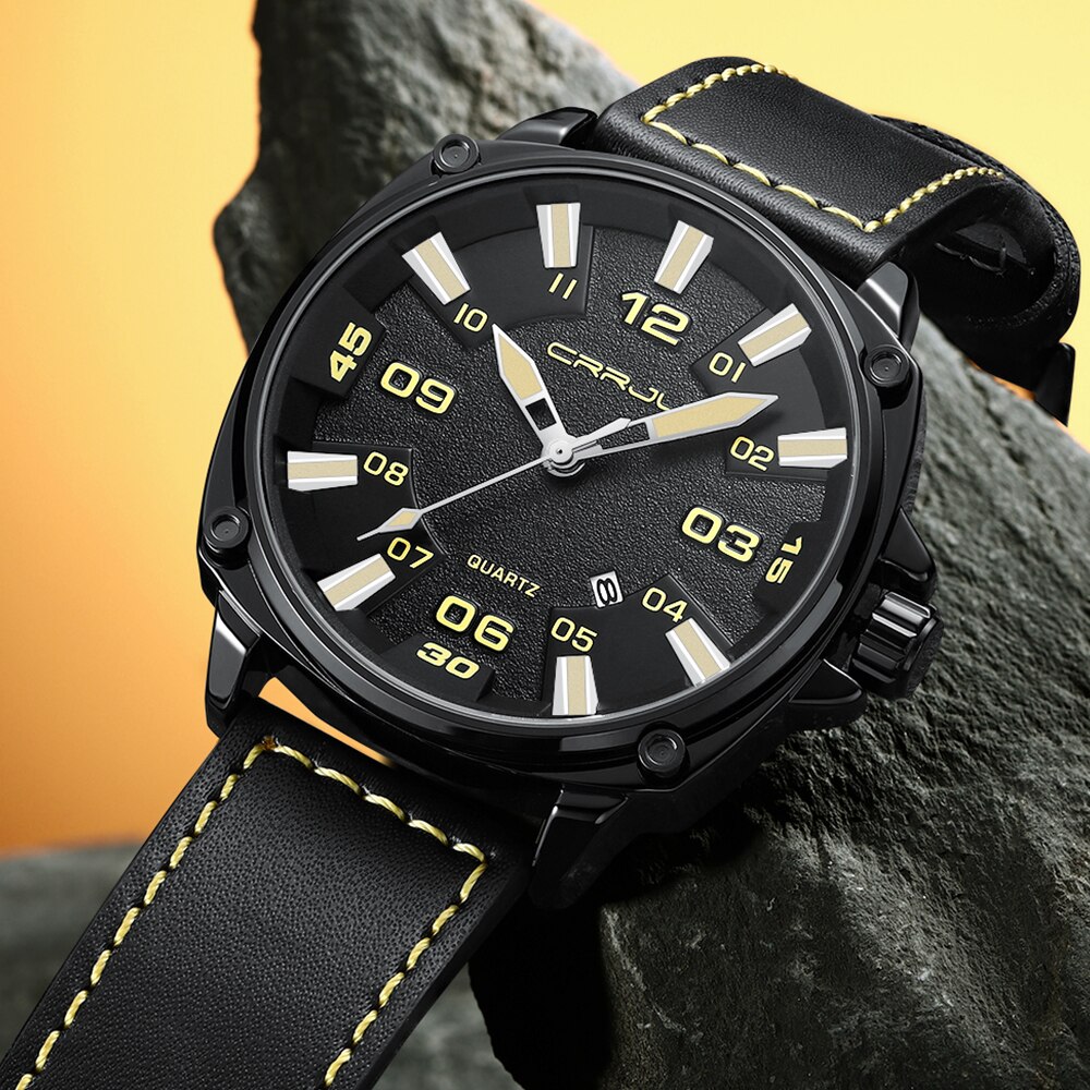 CRRJU-montre-Quartz-en-cuir-pour-hommes-tanche-Sport-militaire-marque-de-luxe-nouvelle-collection