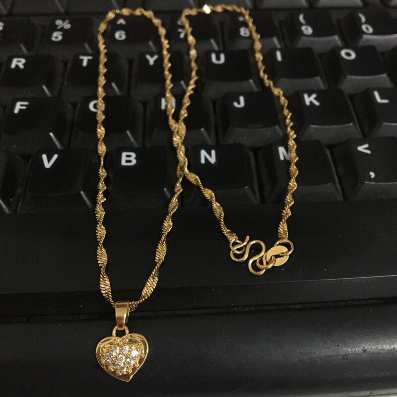 Collier-en-or-v-ritable-24k-incrust-de-zircon-en-forme-de-c-ur-collier-ondul