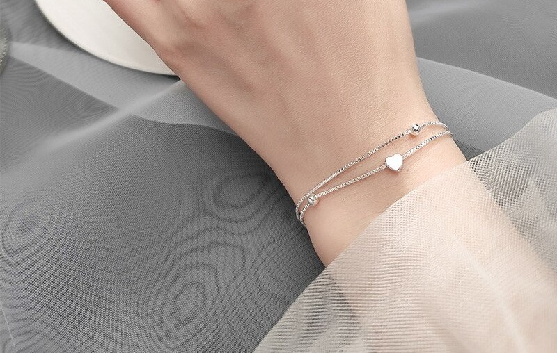 Trustdavies-Bracelet-en-argent-Sterling-925-authentique-pour-femme-cha-ne-Double-couche-avec-perles-en