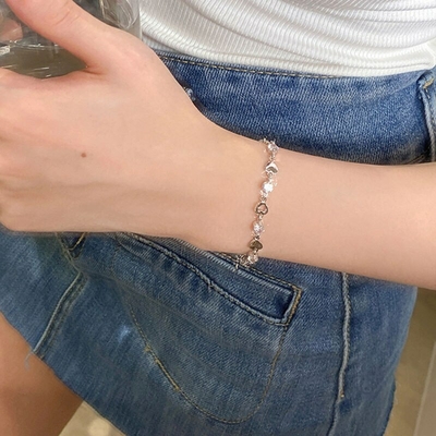 Bijoux fantaisie fille/ado – Bracelet romantique, de couleur argent pour fille/ado.