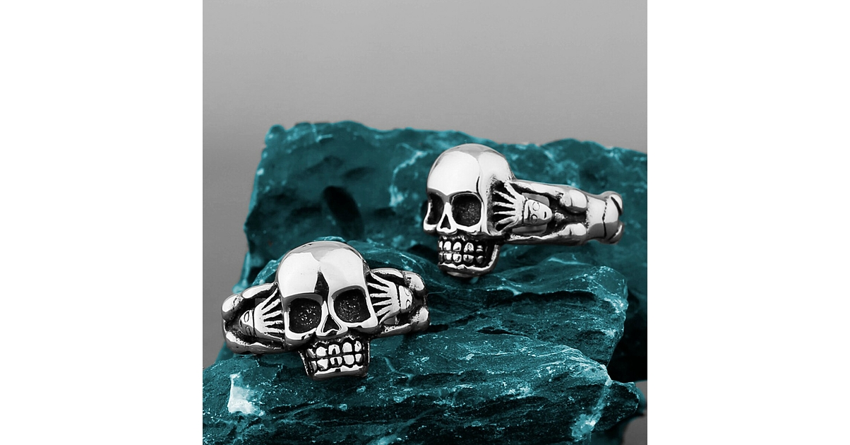 Jewelry - Bague Chevalière Crâne Tête de Mort Franc-Maçonnerie