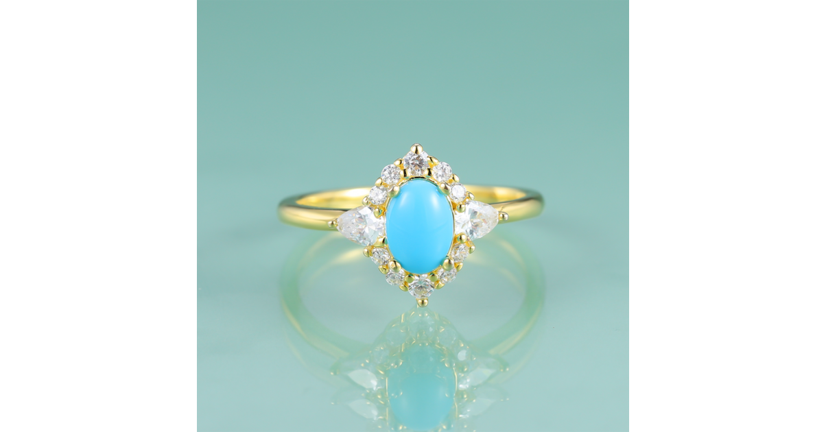 Bague Ancienne Ou Vintage Avec Pierre Turquoise - Taille 56