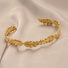 DIEYURO-bracelets-en-acier-inoxydable-pour-femmes-bijoux-la-mode-feuille-Vintage-manchette-r-glable-bijoux