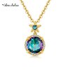 Collier-Chakra-en-argent-et-or-14k-pendentif-aigue-marine-bleue-en-argent-Sterling-925-bijoux