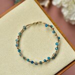 Bracelet-en-pierre-naturelle-bleue-de-Tanzanite-perle-facett-e-or-14K-pour-femmes-ouverture-Vintage